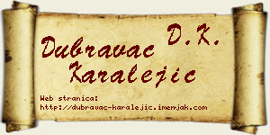 Dubravac Karalejić vizit kartica